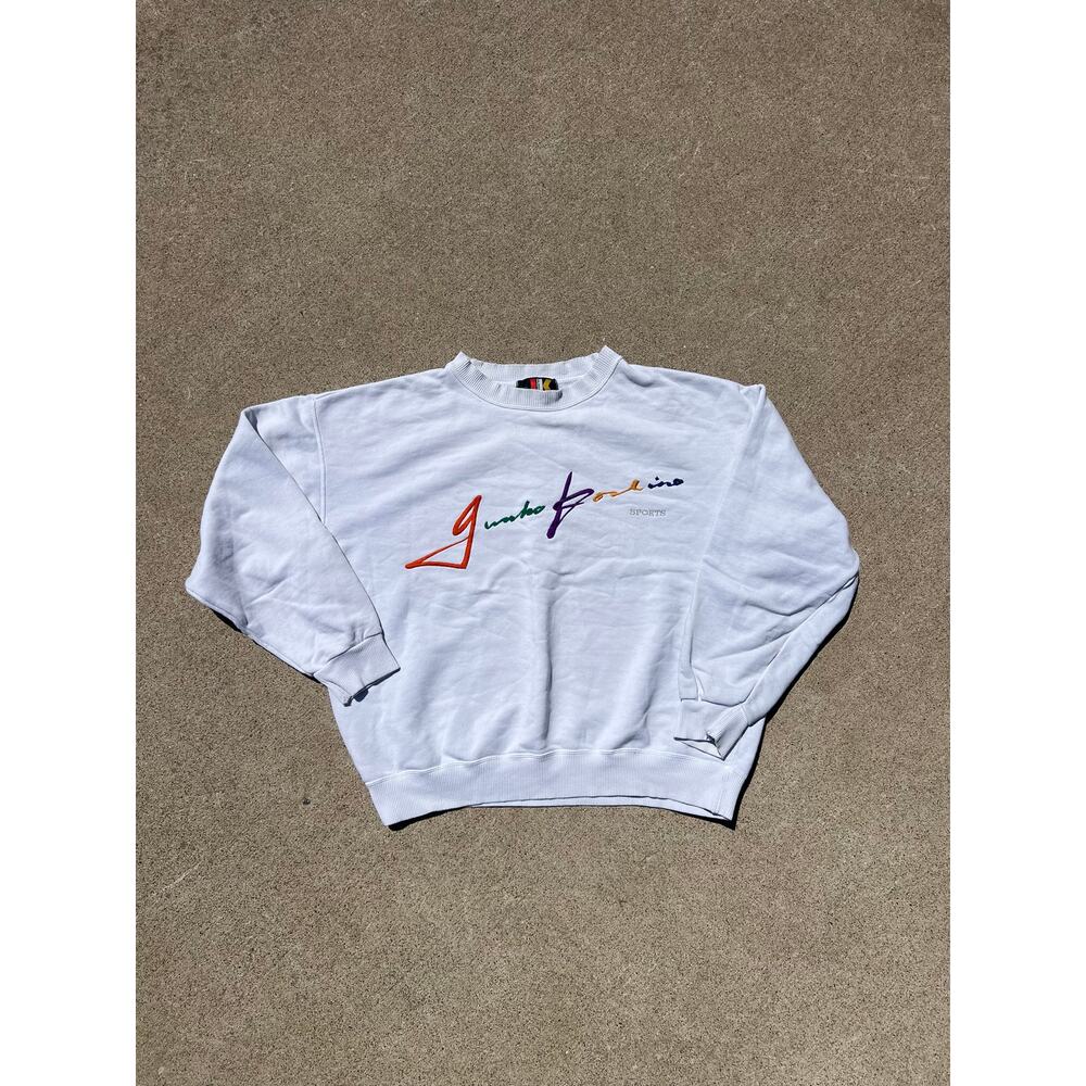 Vtg JK Sports Crewneck Large White Retro Sporty Streetwear Clean‎ Girl Aesthetic